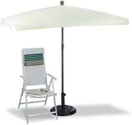 Relaxdays Parasol 200 x 120 cm Rectangle Hauteur réglable Cadre en Acier ombrelle Jardin terrasse Baleine Polyester inclinable