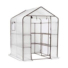 Sekey Serre de Jardin pour tomates, Plante Serre Tente d'extérieur, Serres en Plastique, 10 tablettes, 143 x 143 x 195 CM