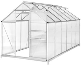 TecTake Serre de Jardin avec Base alu Polycarbonate Tente abri Plante Jardinage - diverses modèles (375x185x195cm avec Base | No. 402478)