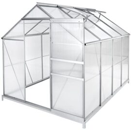 TecTake Serre de Jardin et Polycarbonate alu Tente abri Plante Jardinage - diverses modèles - (250x185x195 cm avec Base | no. 402475)