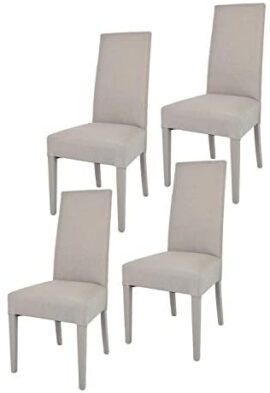 Tommychairs – Set 4 chaises Chiara Structure Bois de hêtre rembourrés revêtus en Tissue Couleur Chamois Tommychairs – Set 4 chaises Chiara Structure Bois de hêtre rembourrés revêtus en Tissue Couleur Chamois