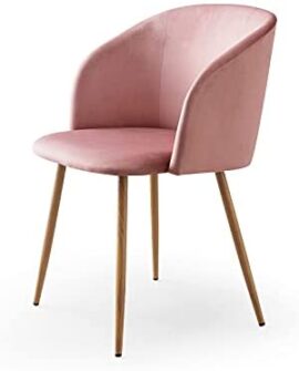 Vittorio meda Chaises Salle à Manger Chaise de Chambre Scandinave Fauteuil Rembourré avec Pieds en Metal (Rose, 1)