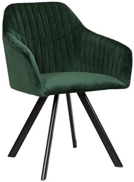 WOLTU 1 X Chaise de Salon Chaise de Salle à Manger Fait de Velours et métal,Vert BH150gn-1