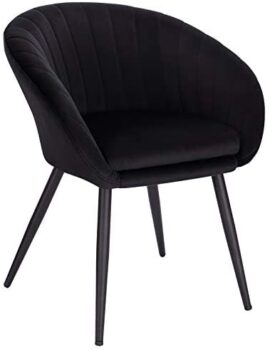 WOLTU 1 pièce Chaise de Salle à Manger rembourrée en Velours Pieds en métal,Chaise de réception Couleur Noir BH244sz-1 WOLTU 1 pièce Chaise de Salle à Manger rembourrée en Velours Pieds en métal,Chaise de réception Couleur Noir BH244sz-1