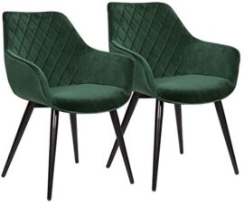 WOLTU 2 Chaises de Salon Chaises de Salle à Manger matière en Velours et métal,Vert BH153gn-2 WOLTU 2 Chaises de Salon Chaises de Salle à Manger matière en Velours et métal,Vert BH153gn-2