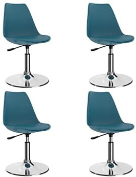 vidaXL 4X Chaises de Salle à Manger Pivotantes Chaises à Dîner Chaises de Repas Meubles de Cuisine Sièges de Cuisine Intérieur Turquoise Similicuir