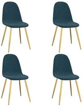 vidaXL Chaises de Salle à Manger 4 pcs Bleu Velours