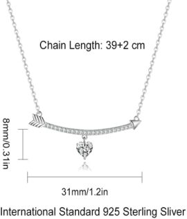 Immobird Collier Femme en Argent Sterling 925 Flèche Cœur Pendentif Collier avec Zircone Cadeau Femme Immobird Collier Femme en Argent Sterling 925 Flèche Cœur Pendentif Collier avec Zircone Cadeau Femme 6