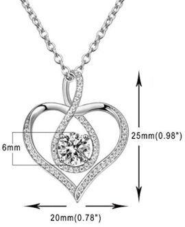 Colliers avec Pendentif coeur pour Femme – Collier Infini en Argent Sterling pour Femme, Colliers de Bijoux Coeur en Zircone Cubique Colliers avec Pendentif coeur pour Femme – Collier Infini en Argent Sterling pour Femme, Colliers de Bijoux Coeur en Zircone Cubique 6