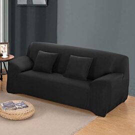 HALOVIE Housse de Canapé Extensible Protection du Sofa Universelle Revêtement de Canapé avec Taie d’oreiller Housse de Fauteuil Confortable dans Le Salon Chambre Maison Noir- 2 Places (145-185CM) HALOVIE Housse de Canapé Extensible Protection du Sofa Universelle Revêtement de Canapé avec Taie d’oreiller Housse de Fauteuil Confortable dans Le Salon Chambre Maison Noir- 2 Places (145-185CM) 5