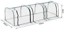 HOMCOM Serre de Jardin Tunnel Serre à tomates 3,5L x 1l x 0,8H m 3 Portes zippées bâche PVC Transparent métal époxy Vert HOMCOM Serre de Jardin Tunnel Serre à tomates 3,5L x 1l x 0,8H m 3 Portes zippées bâche PVC Transparent métal époxy Vert 3