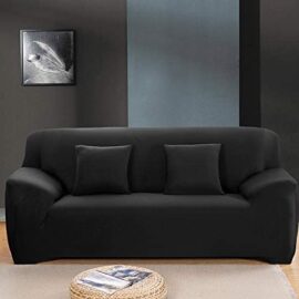 HALOVIE Housse de Canapé Extensible Protection du Sofa Universelle Revêtement de Canapé avec Taie d’oreiller Housse de Fauteuil Confortable dans Le Salon Chambre Maison Noir- 2 Places (145-185CM) HALOVIE Housse de Canapé Extensible Protection du Sofa Universelle Revêtement de Canapé avec Taie d’oreiller Housse de Fauteuil Confortable dans Le Salon Chambre Maison Noir- 2 Places (145-185CM) 6