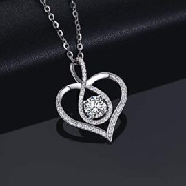 Colliers avec Pendentif coeur pour Femme – Collier Infini en Argent Sterling pour Femme, Colliers de Bijoux Coeur en Zircone Cubique Colliers avec Pendentif coeur pour Femme – Collier Infini en Argent Sterling pour Femme, Colliers de Bijoux Coeur en Zircone Cubique 5