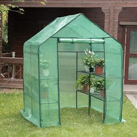 WOLTU GWH00502gn Serre de Jardin PE pour légumes avec Porte, Vert, 143x143x195cm WOLTU GWH00502gn Serre de Jardin PE pour légumes avec Porte, Vert, 143x143x195cm 2