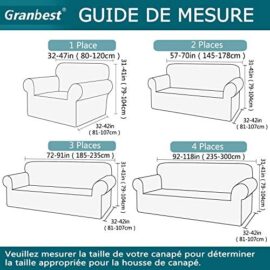 Granbest Housse de Canapé Extensible Jacquard 1 Pièce Housse Canapé 3 Places avec Accoudoirs Revêtement de Canapé (3 Places, Gris) Granbest Housse de Canapé Extensible Jacquard 1 Pièce Housse Canapé 3 Places avec Accoudoirs Revêtement de Canapé (3 Places, Gris) 6