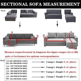 Housse de canapé d’angle en Forme de L avec Housse élastique pour canapé 1/2/3/4（Le canapé d’angle en L Doit en Acheter Deux） Housse de canapé d’angle en Forme de L avec Housse élastique pour canapé 1/2/3/4（Le canapé d’angle en L Doit en Acheter Deux） 5