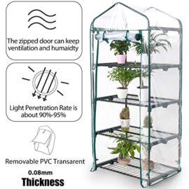 Dawoo Mini Serre de Jardin,Petite étagère de Serre, 4 serres de Jardin Portables à étagères Extérieures et Intérieures,68 cm (L) x 48 cm (L) x 158 cm (H) (4 Niveaux) Dawoo Mini Serre de Jardin,Petite étagère de Serre, 4 serres de Jardin Portables à étagères Extérieures et Intérieures,68 cm (L) x 48 cm (L) x 158 cm (H) (4 Niveaux) 4