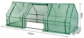 HOMCOM Mini Serre de Jardin 270L x 90l x 90H cm Acier PE Haute densité 140 g/m² Anti-UV 3 fenêtres avec Zip enroulables Vert HOMCOM Mini Serre de Jardin 270L x 90l x 90H cm Acier PE Haute densité 140 g/m² Anti-UV 3 fenêtres avec Zip enroulables Vert 3