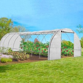 IDMarket – Serre Tunnel de Jardin 4 Saisons 24M² Blanche Gamme maraîchère des Andes 8x3M IDMarket – Serre Tunnel de Jardin 4 Saisons 24M² Blanche Gamme maraîchère des Andes 8x3M 2