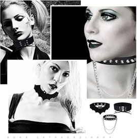 LOLIAS 6 Pcs Punk en Cuir Gothique Collier Ras du Cou Ensemble pour Femmes Amour Coeur Ras du Cou Réglable Collier Ras du Cou Chaîne Collier Cosplayer pour Halloween LOLIAS 6 Pcs Punk en Cuir Gothique Collier Ras du Cou Ensemble pour Femmes Amour Coeur Ras du Cou Réglable Collier Ras du Cou Chaîne Collier Cosplayer pour Halloween 3