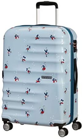 American Tourister Wavebreaker Disney - Spinner M Valise, 67 cm, 64 L, Bleu (Minnie Darling Blue)