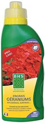 BHS EGEPB1 Engrais Geraniums Box | 1,25 L | Soit 300L | Forte Concentration en Potasse pour Un Développement, Fabriqué en France