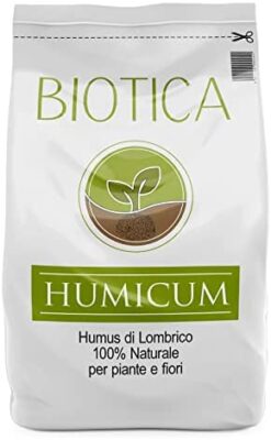 BIOTICA HUMICUM Humus de Vers de Terre - 25 Litres - 100% Fertilisant Naturel - Idéal comme engrais pour plantes légumes fleurs pelouses et arbres fruitiers - Terreau universel Humus de Lombric