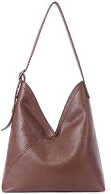 BOSTANTEN Femme Sac à Main en Cuir Sacs à Bandoulière Créateur de Sac Fourre-Tout Dame Sacs Hobo Sac Seau Café