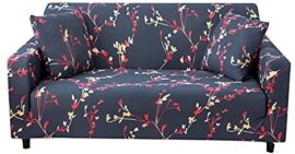 ENCOFT Housse de Canapé Extensible 3 Places avec Accoudoirs + 2 Couvre-oreillers, Revêtement de Canapé Élastique Imprimée Branches, Couverture Canapé pour Sofa Fauteuil, Gris Rouge Jaune 190-230cm ENCOFT Housse de Canapé Extensible 3 Places avec Accoudoirs + 2 Couvre-oreillers, Revêtement de Canapé Élastique Imprimée Branches, Couverture Canapé pour Sofa Fauteuil, Gris Rouge Jaune 190-230cm