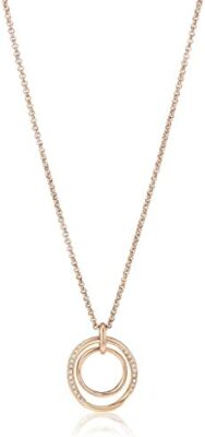 Fossil Femme Collier Twist en acier doré rose JF01301791