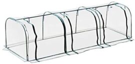 HOMCOM Serre de Jardin Tunnel Serre à tomates 3,5L x 1l x 0,8H m 3 Portes zippées bâche PVC Transparent métal époxy Vert HOMCOM Serre de Jardin Tunnel Serre à tomates 3,5L x 1l x 0,8H m 3 Portes zippées bâche PVC Transparent métal époxy Vert