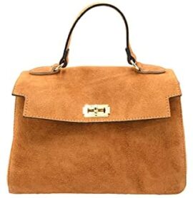 KristyX Sac femme à main en cuir véritable suédé Made in Italy 6033CAM