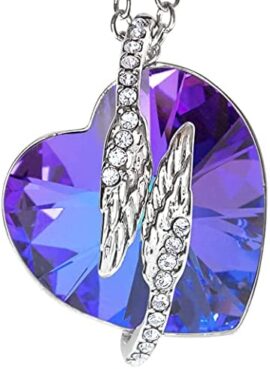 Kzafrance Collier Coeur Femme ‘L’Ange de l’amour’ Cristal de Swarovski Collier Femme Cadeau, Bijoux Femme Cadeau (Bleu Violet) Kzafrance Collier Coeur Femme ‘L’Ange de l’amour’ Cristal de Swarovski Collier Femme Cadeau, Bijoux Femme Cadeau (Bleu Violet)