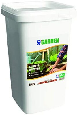 R’Garden | Engrais Organique Corne Broyée | Engrais Ecologique | Fertilisant Naturel | Nourrit en Profondeur | Facile d’Utilisation | 1KG