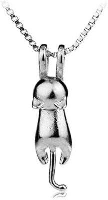 Wonvin Dames en Argent Sterling 925 Collier Pendentif de Chat, pour Les Femmes Les Filles