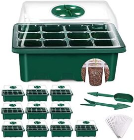 YAUNGEL Mini Serre pour Plantes, 10 Pièces 120 Cellules Intérieure Plateau Semis Bac à semis Pépinière Boîte de Culture avec Couvercle et Ventilation Durables YAUNGEL Mini Serre pour Plantes, 10 Pièces 120 Cellules Intérieure Plateau Semis Bac à semis Pépinière Boîte de Culture avec Couvercle et Ventilation Durables