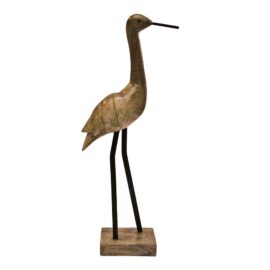 Statue oiseau en bois sur socle Statue oiseau en bois sur socle