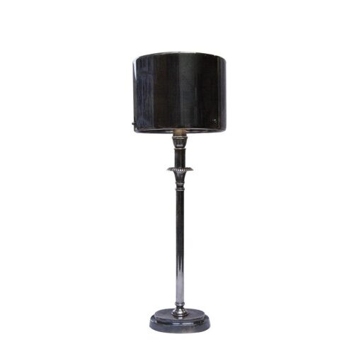 Lampe antique noire en laiton avec abat-jour en métal h62 cm