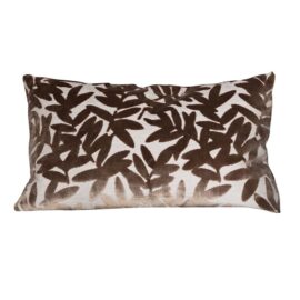 Housse de coussin marron motif feuillage 40×65 cm Housse de coussin marron motif feuillage 40×65 cm