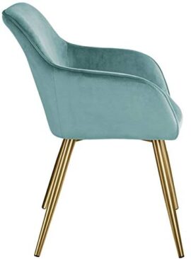 TecTake 800861 Lot de 2 Chaises de Salle à Manger Effet Velours Scandinave Pieds en Acier Dorés Élégant avec Accoudoirs – Diverses Couleurs (Turquoise) TecTake 800861 Lot de 2 Chaises de Salle à Manger Effet Velours Scandinave Pieds en Acier Dorés Élégant avec Accoudoirs – Diverses Couleurs (Turquoise) 5