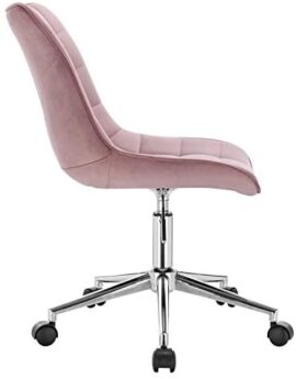 WOLTU BS76rs Chaise de Bureau Tabouret roulettes réglable en Hauteur, Tabouret de Bureau Chaise pivotante en Velours,Rose WOLTU BS76rs Chaise de Bureau Tabouret roulettes réglable en Hauteur, Tabouret de Bureau Chaise pivotante en Velours,Rose 4