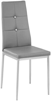 Tectake 800882 Lot de 8 Chaises de Salle à Manger Design Cadre en Acier Dossier à Strass – Diverses Couleurs (Gris) Tectake 800882 Lot de 8 Chaises de Salle à Manger Design Cadre en Acier Dossier à Strass – Diverses Couleurs (Gris) 2