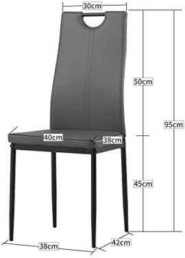 Albatros Salerno, Lot de 4 Chaises de Salle à Manger, Gris, SGS Tested Albatros Salerno, Lot de 4 Chaises de Salle à Manger, Gris, SGS Tested 5