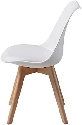 Albatros Chaises de Salle à Manger AARHUS, Lot de 4, Blanc avec Pieds en Bois Massif, Hêtre, Design Rétro Scandinave Albatros Chaises de Salle à Manger AARHUS, Lot de 4, Blanc avec Pieds en Bois Massif, Hêtre, Design Rétro Scandinave 3