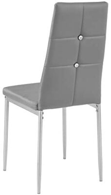 Tectake 800882 Lot de 8 Chaises de Salle à Manger Design Cadre en Acier Dossier à Strass – Diverses Couleurs (Gris) Tectake 800882 Lot de 8 Chaises de Salle à Manger Design Cadre en Acier Dossier à Strass – Diverses Couleurs (Gris) 3