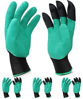 4 paires de gants de jardinage avec griffes imperméables et respirants pour creuser, planter, désherber, protéger les ongles et les doigts, meilleur cadeau de jardinage pour homme et femme 4 paires de gants de jardinage avec griffes imperméables et respirants pour creuser, planter, désherber, protéger les ongles et les doigts, meilleur cadeau de jardinage pour homme et femme