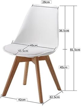 Albatros Chaises de Salle à Manger AARHUS, Lot de 4, Blanc avec Pieds en Bois Massif, Hêtre, Design Rétro Scandinave Albatros Chaises de Salle à Manger AARHUS, Lot de 4, Blanc avec Pieds en Bois Massif, Hêtre, Design Rétro Scandinave 7