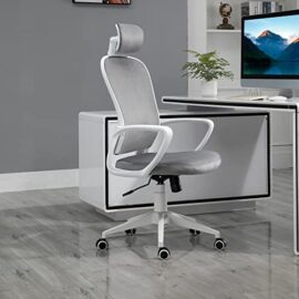 Vinsetto Fauteuil de bureau ergonomique en velours – 63 x 64 x 118-128 cm – gris clair Vinsetto Fauteuil de bureau ergonomique en velours – 63 x 64 x 118-128 cm – gris clair 2