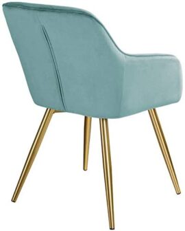 TecTake 800861 Lot de 2 Chaises de Salle à Manger Effet Velours Scandinave Pieds en Acier Dorés Élégant avec Accoudoirs – Diverses Couleurs (Turquoise) TecTake 800861 Lot de 2 Chaises de Salle à Manger Effet Velours Scandinave Pieds en Acier Dorés Élégant avec Accoudoirs – Diverses Couleurs (Turquoise) 7