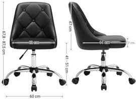 SONGMICS Fauteuil de bureau, Chaise pivotante confortable, Siège ergonomique, réglable en hauteur, charge 120 kg, cadre en acier, revêtement en PU, pour bureau, Noir OBG018B01 SONGMICS Fauteuil de bureau, Chaise pivotante confortable, Siège ergonomique, réglable en hauteur, charge 120 kg, cadre en acier, revêtement en PU, pour bureau, Noir OBG018B01 3